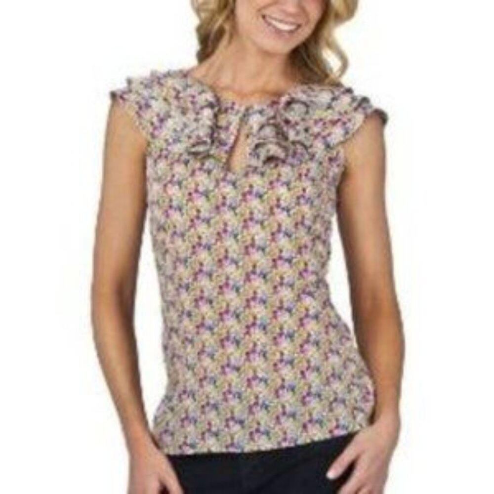 Liberty of London for Target Women's Floral Ruffled Sleeveless Top Large